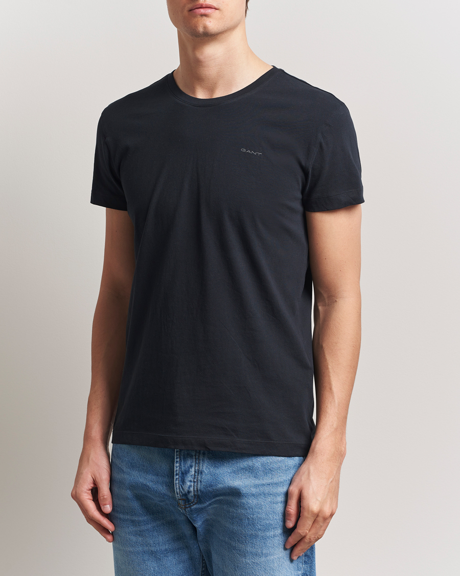 Herren | T-Shirts | Gant | 2-Pack Crew Neck T-Shirt Black
