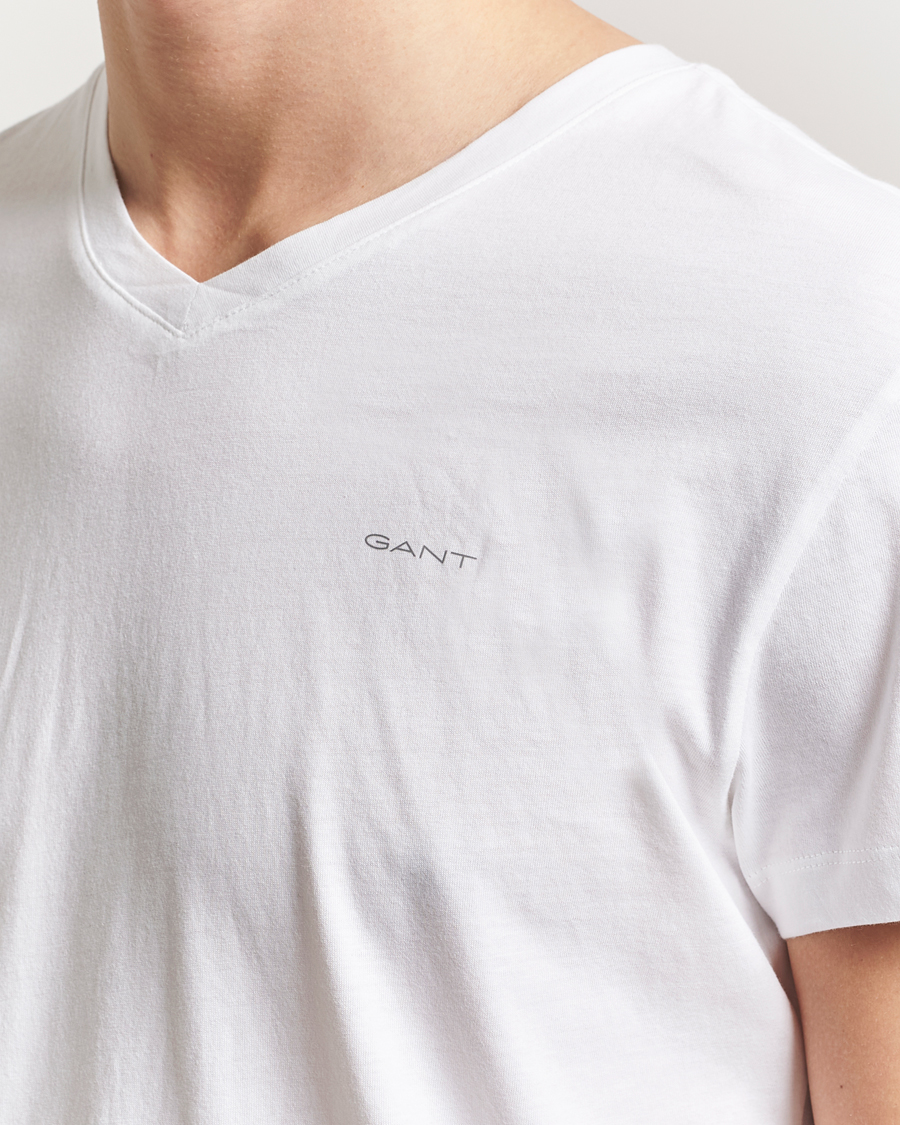 Herren | T-Shirts | GANT | 2-Pack V-Neck T-shirt Navy/White