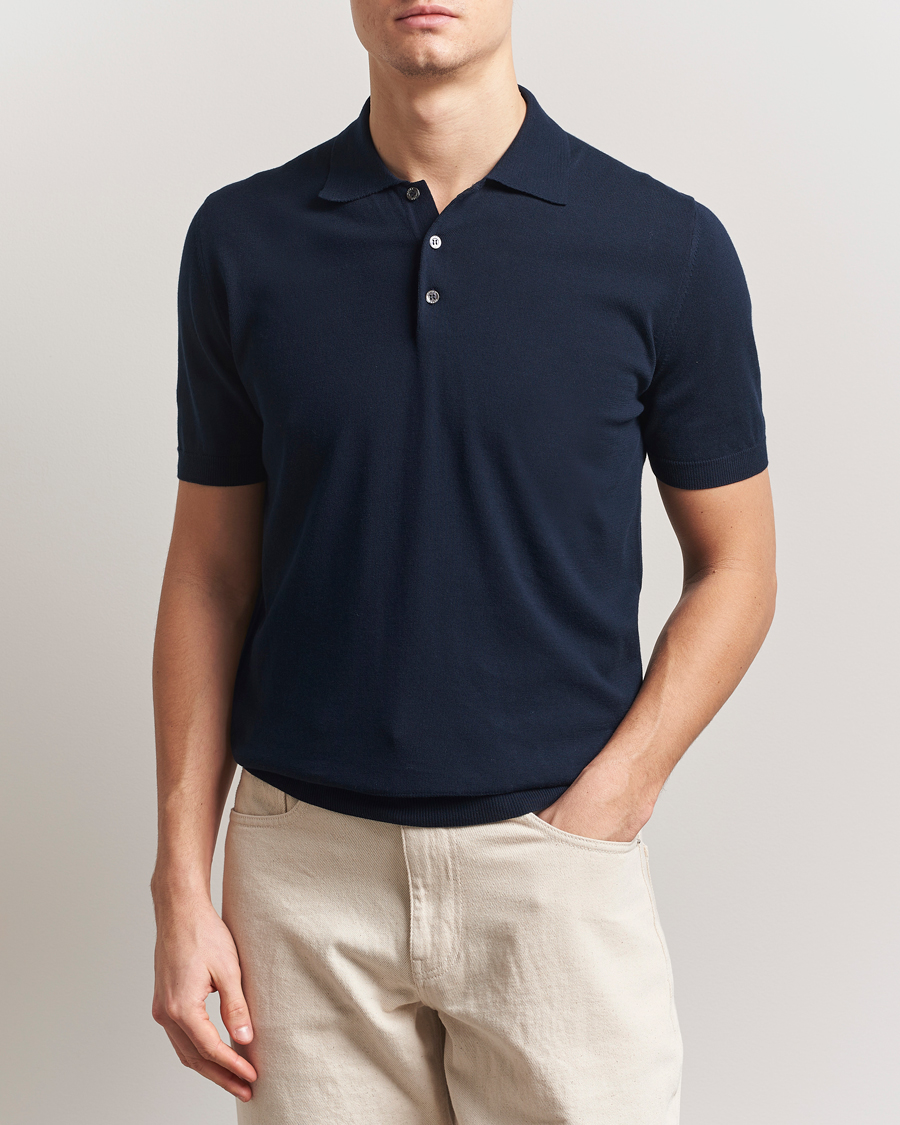 Herren | Poloshirts | Altea | Short Sleeve Cotton Polo Navy
