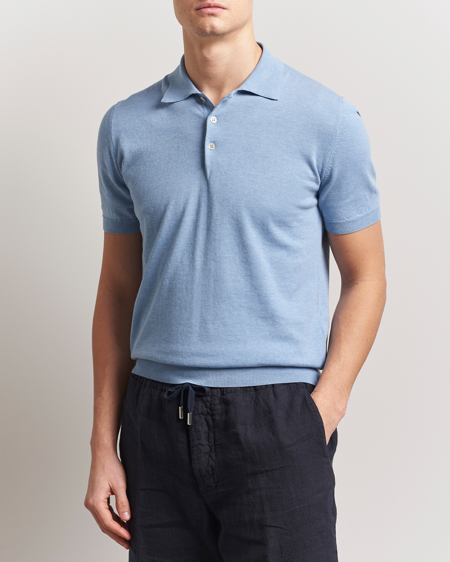Herren | Poloshirts | Altea | Short Sleeve Cotton Polo Light Blue