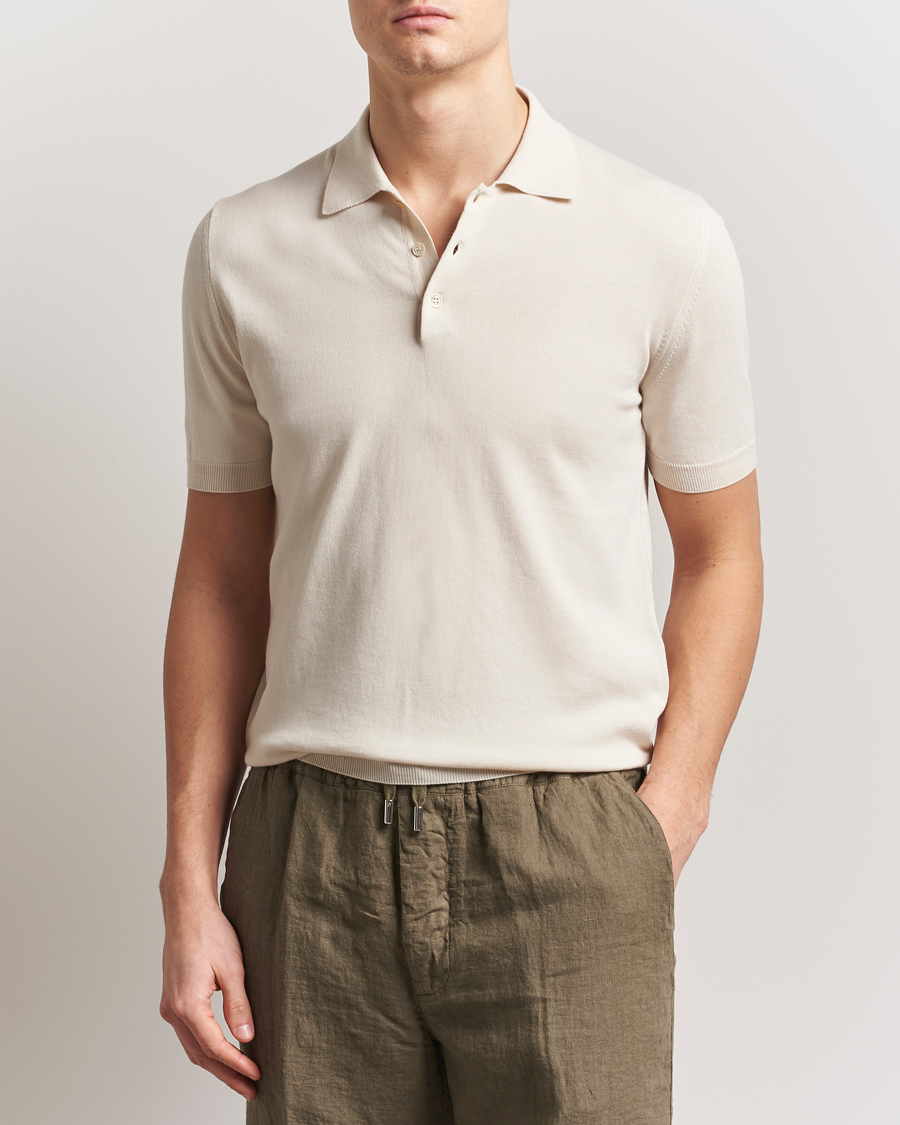 Herren | Poloshirts | Altea | Short Sleeve Cotton Polo Off White