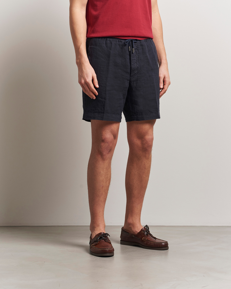 Herren | Shorts | Altea | Linen Drawstring Shorts Navy