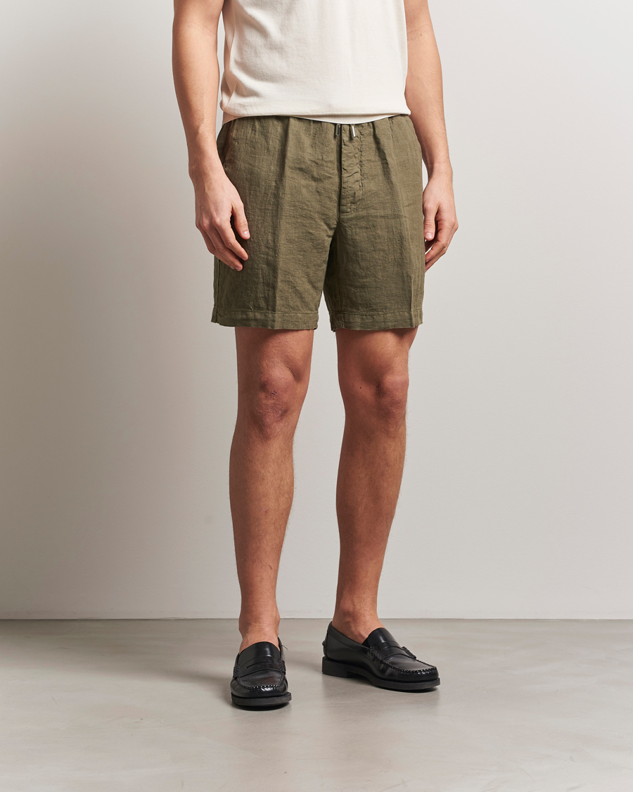 Herren | Shorts | Altea | Linen Drawstring Shorts Military