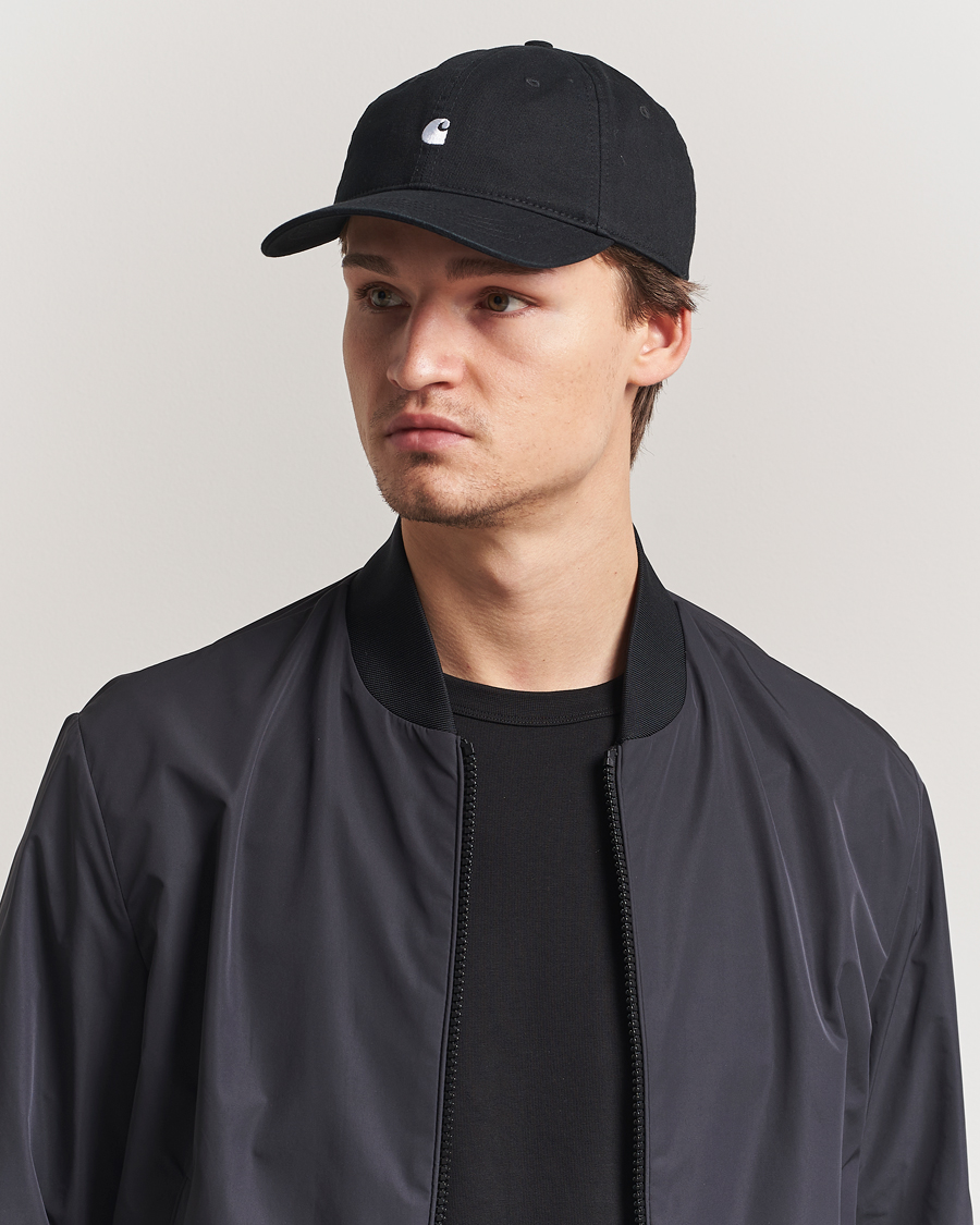 Herren | Carhartt WIP Madison Cotton Twill Logo Cap Black/White | Carhartt WIP | Madison Cotton Twill Logo Cap Black/White