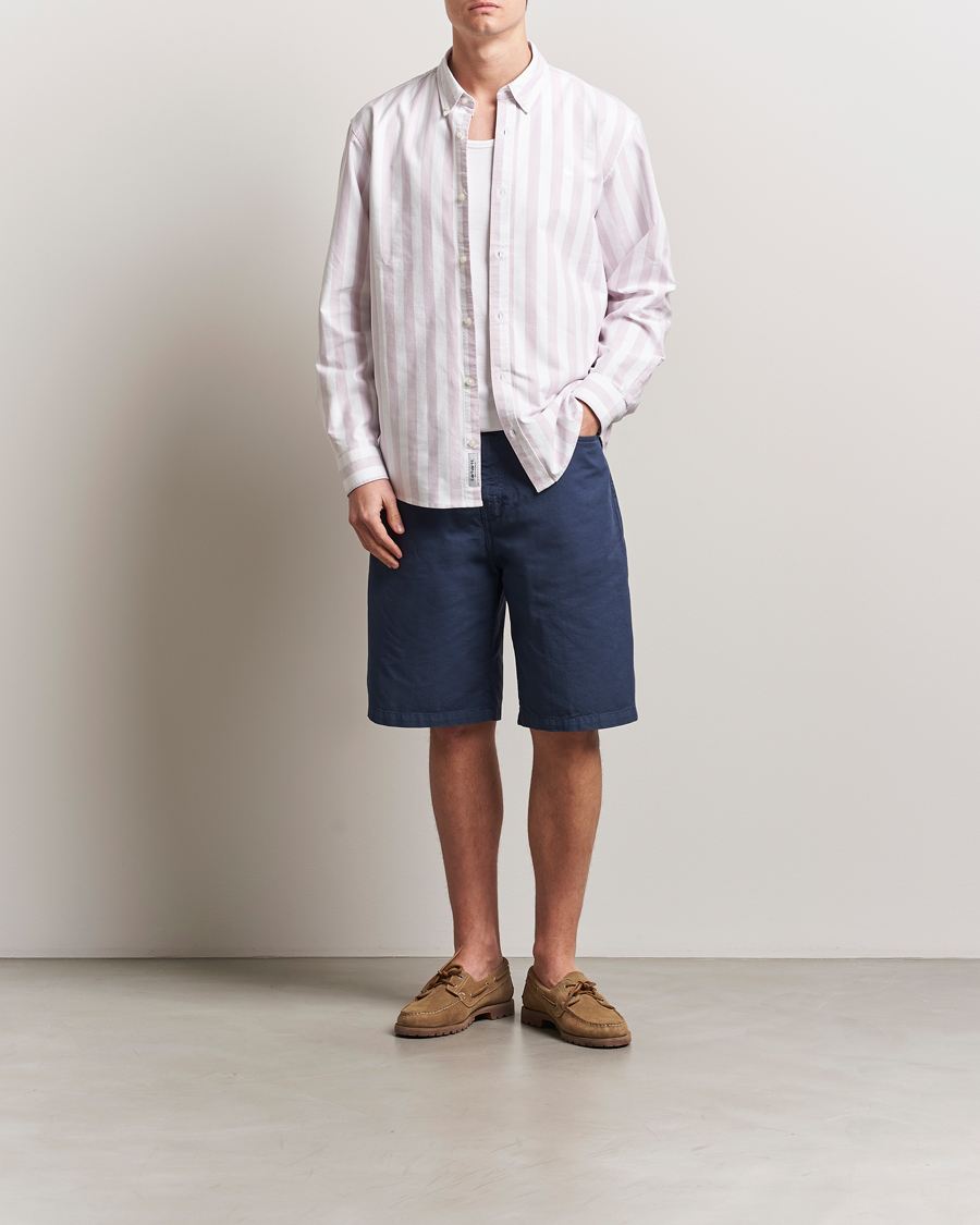 Herren | Hemden | Carhartt WIP | Dillon Striped Oxford Shirt Hortensia/White