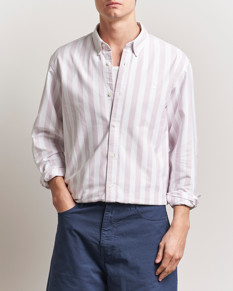 Herren | Hemden | Carhartt WIP | Dillon Striped Oxford Shirt Hortensia/White