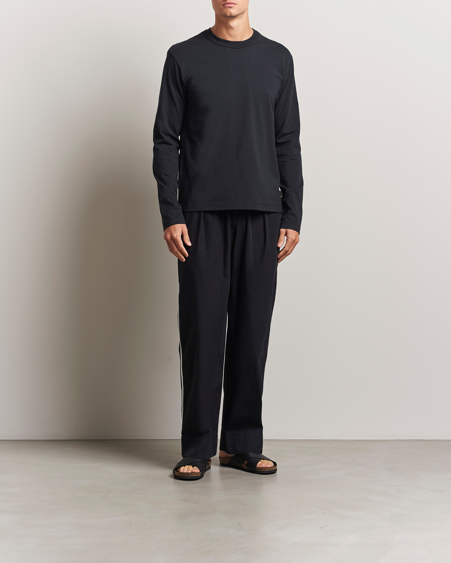 Herren | Schlafanzüge & Bademäntel | Tekla | Grosgrain Stripes Pyjama Pants All Black