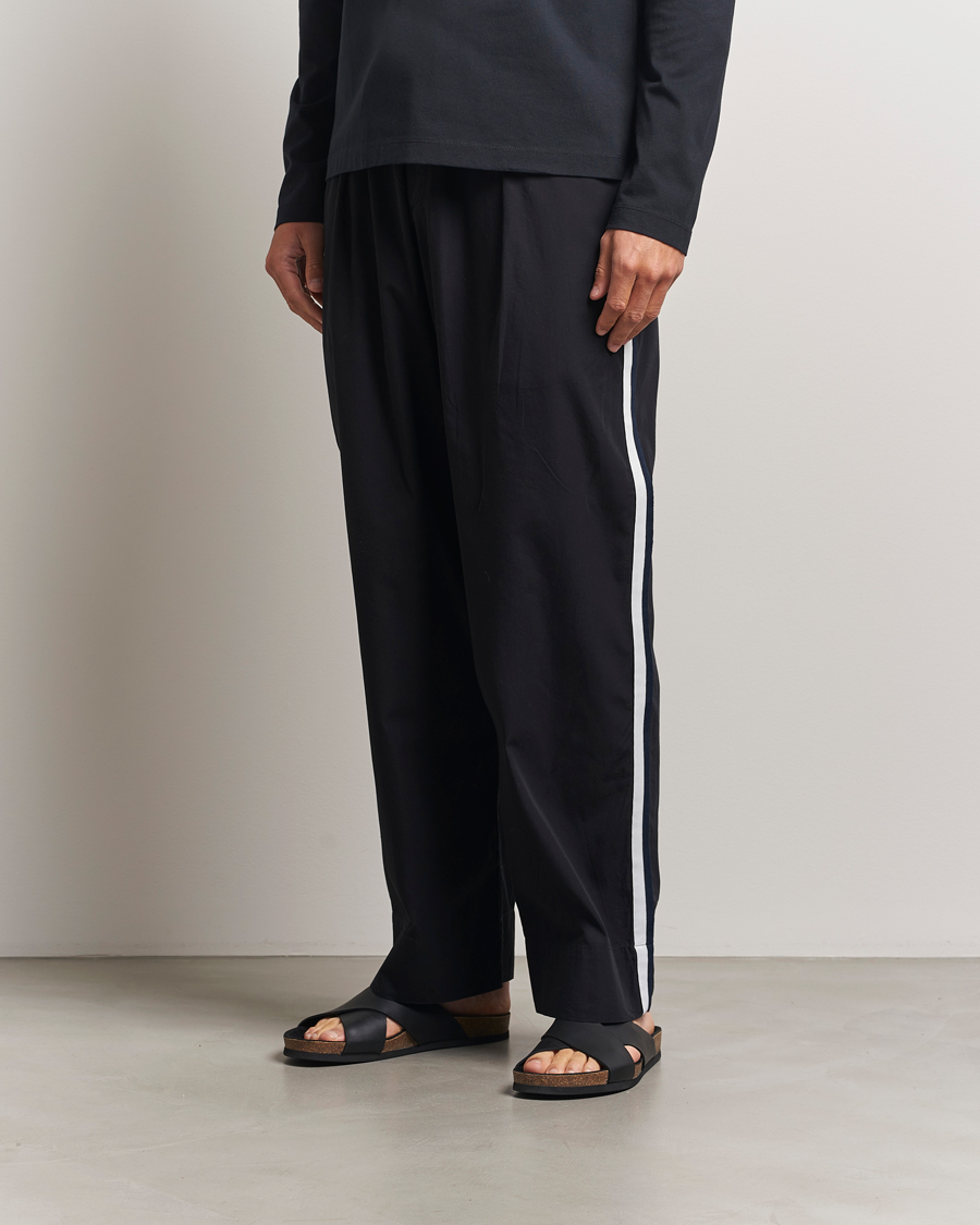 Herren | Schlafanzüge & Bademäntel | Tekla | Grosgrain Stripes Pyjama Pants All Black