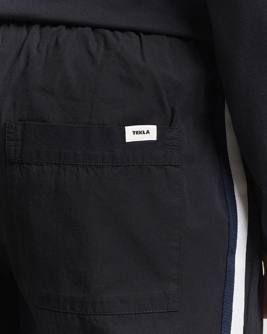 Herren | Schlafanzüge & Bademäntel | Tekla | Grosgrain Stripes Pyjama Pants All Black