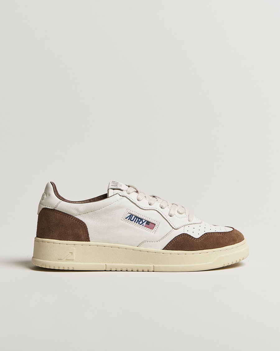 Herren | Sneaker | Autry | Medalist Low Super Soft Goat Leather Sneaker White/Brown