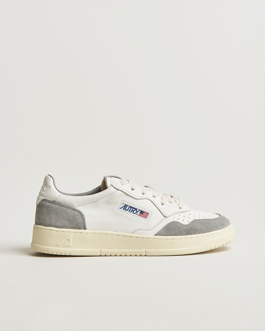 Herren | Sneaker | Autry | Medalist Low Super Soft Goat Leather Sneaker White/Grey