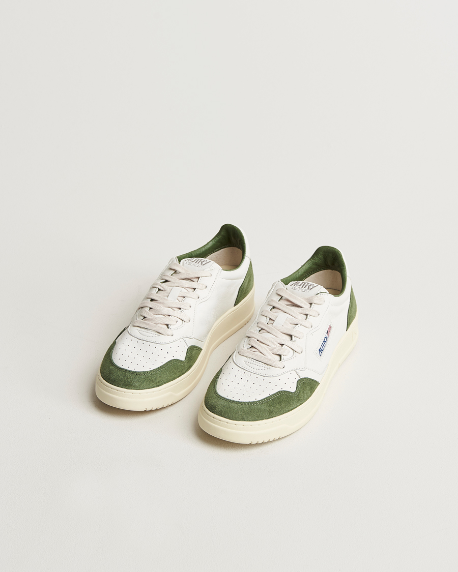 Herren | Sneaker | Autry | Medalist Low Super Soft Goat Leather Sneaker White/Green