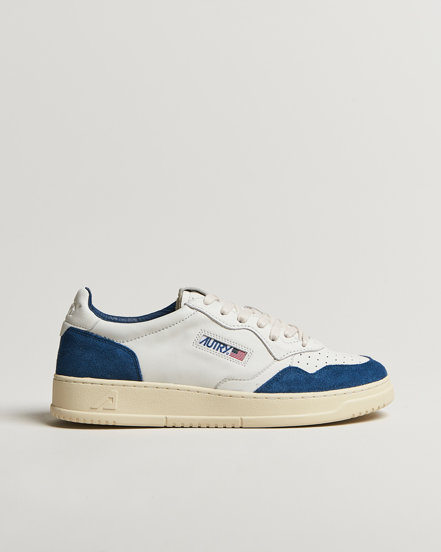 Herren | Sneaker | Autry | Medalist Low Super Soft Goat Leather Sneaker White/Navy