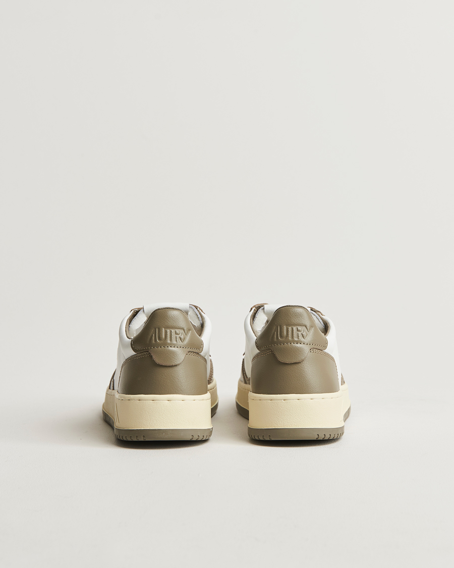 Herren | Sneaker | Autry | Medalist Low Super Soft Goat Leather Sneaker White/Covert Green