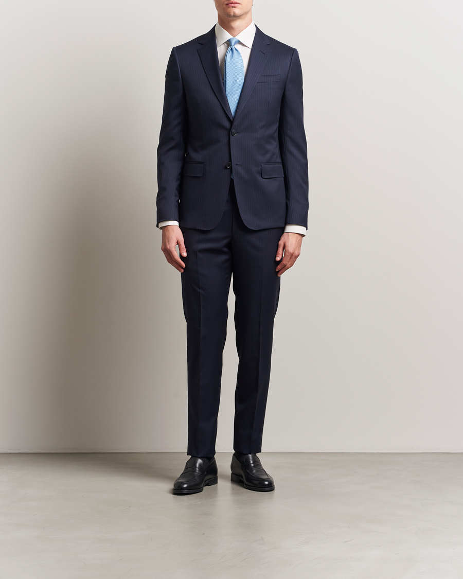Herren | Anzüge | Zegna | Tailored Wool Suit Navy Stripe