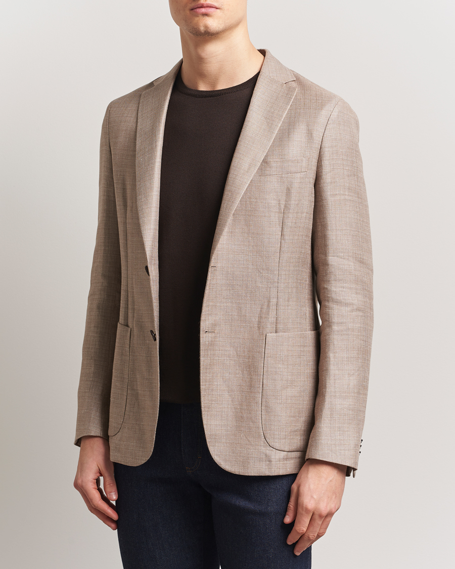 Herren | Sakkos | Zegna | Unconstructed Wool/Linen Blazer Beige