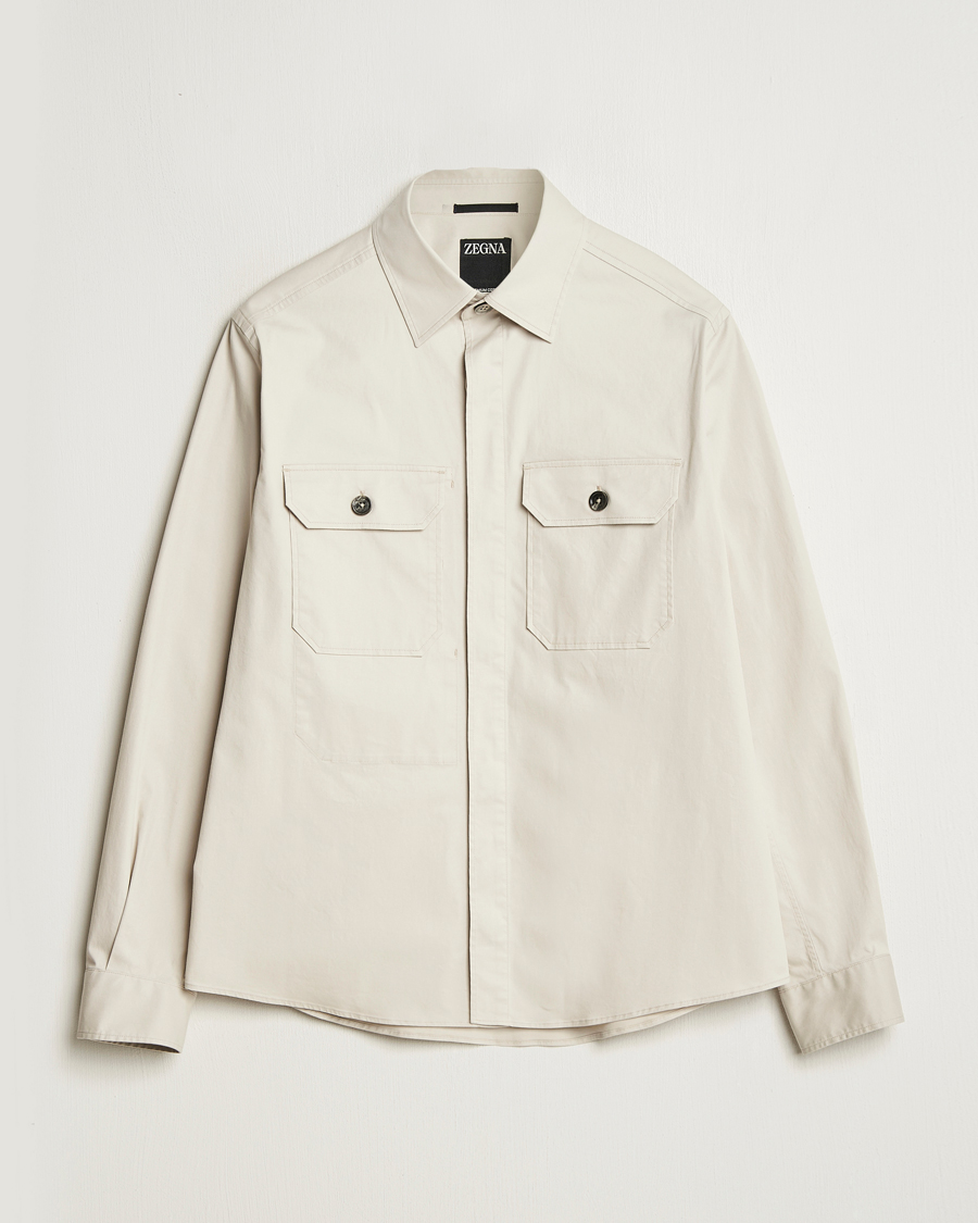 Herren | Hemden | Zegna | Premium Cotton Overshirt Beige