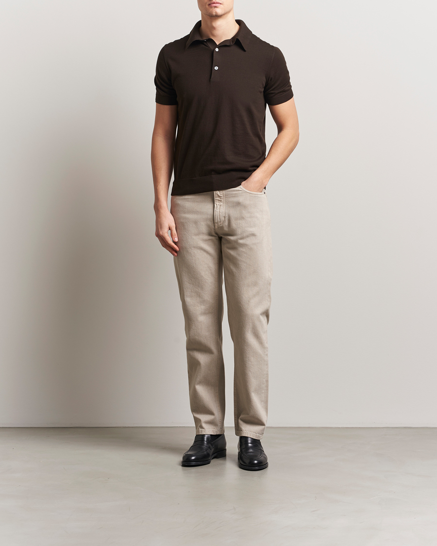 Herren | Hosen | Zegna | 5-Pocket Marbled Denim Pants Beige