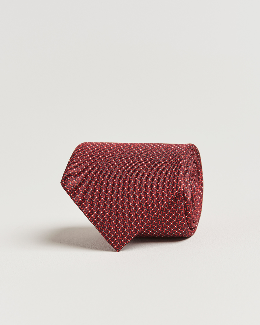 Herren | Krawatten | Zegna | Printed Chain Silk Tie Red