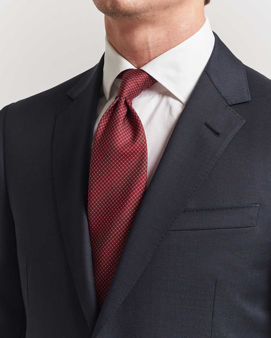 Herren | Krawatten | Zegna | Printed Chain Silk Tie Red