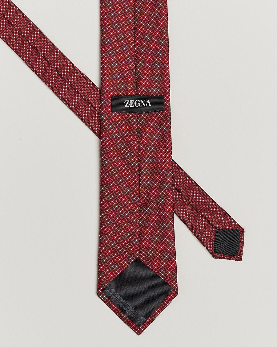 Herren | Krawatten | Zegna | Printed Chain Silk Tie Red