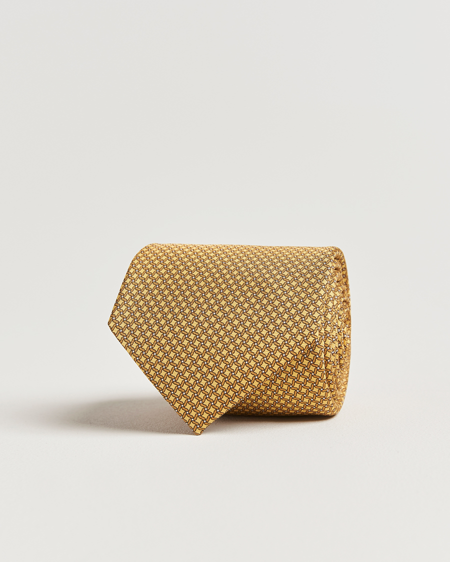 Herren | Krawatten | Zegna | Printed Chain Silk Tie Yellow