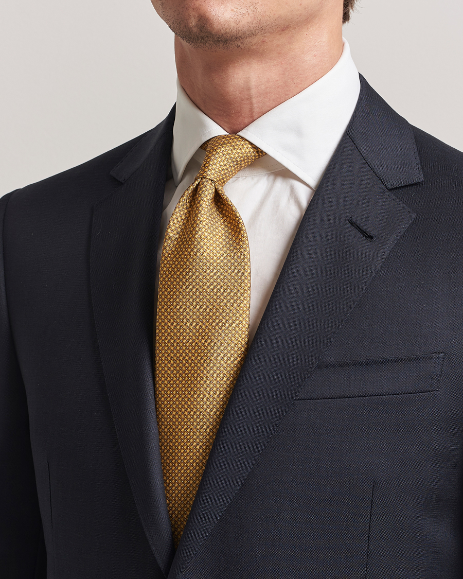 Herren | Krawatten | Zegna | Printed Chain Silk Tie Yellow