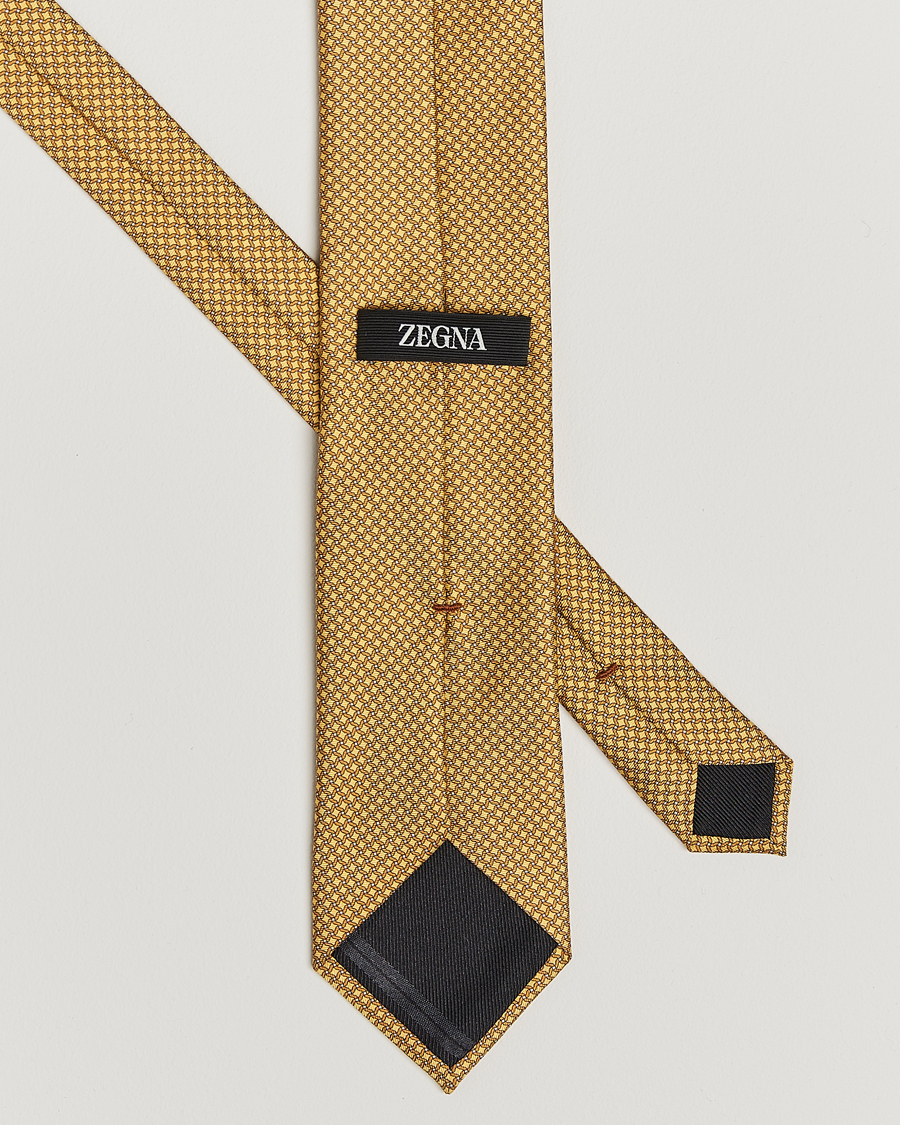 Herren | Krawatten | Zegna | Printed Chain Silk Tie Yellow