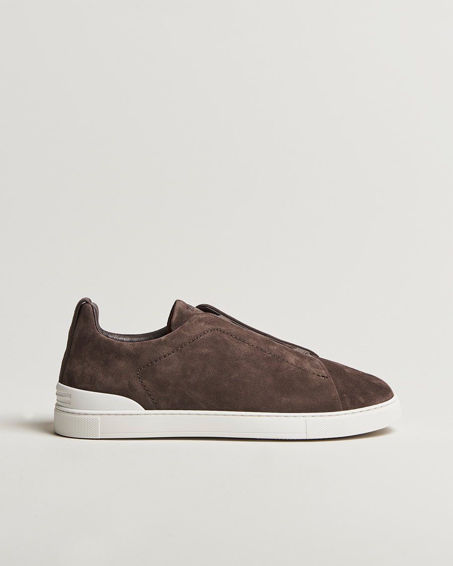 Herren | Sneaker | Zegna | Triple Stitch Sneakers Dark Brown Suede