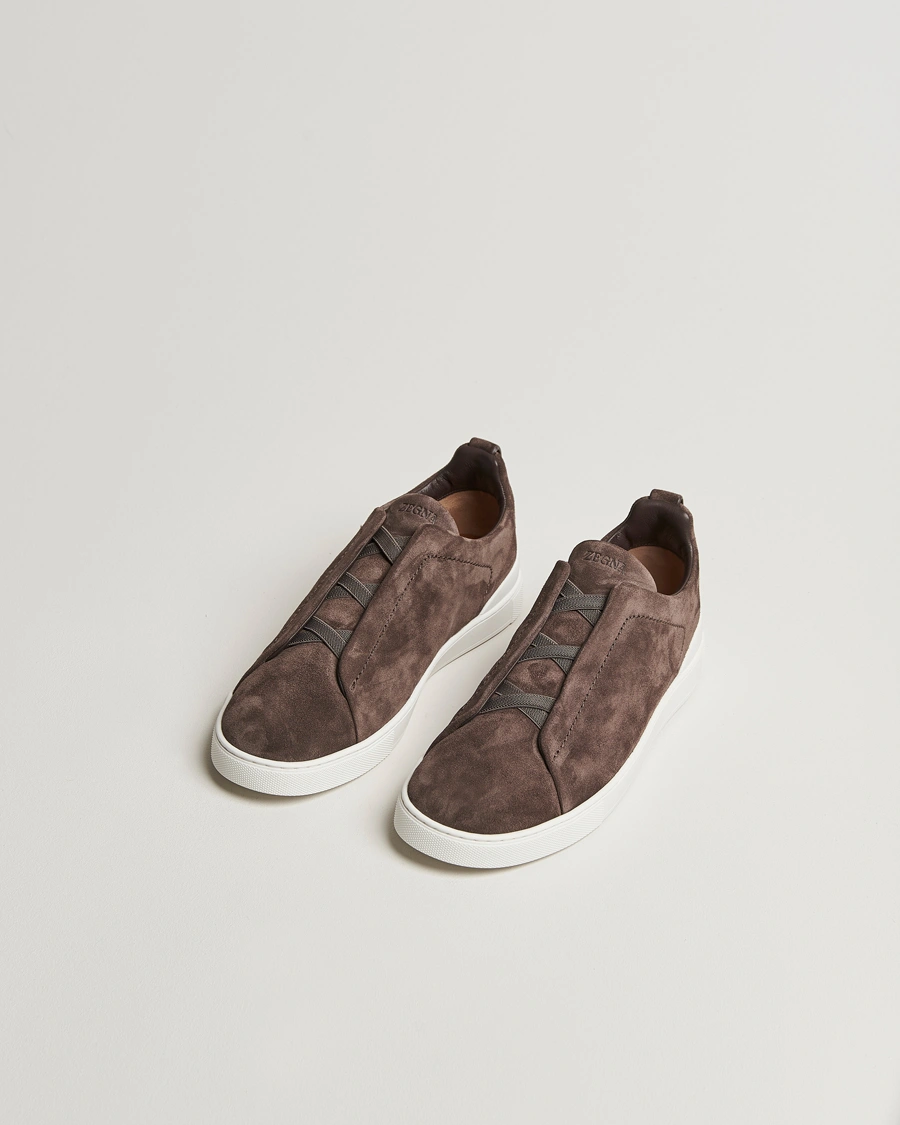 Herren | Sneaker | Zegna | Triple Stitch Sneakers Dark Brown Suede