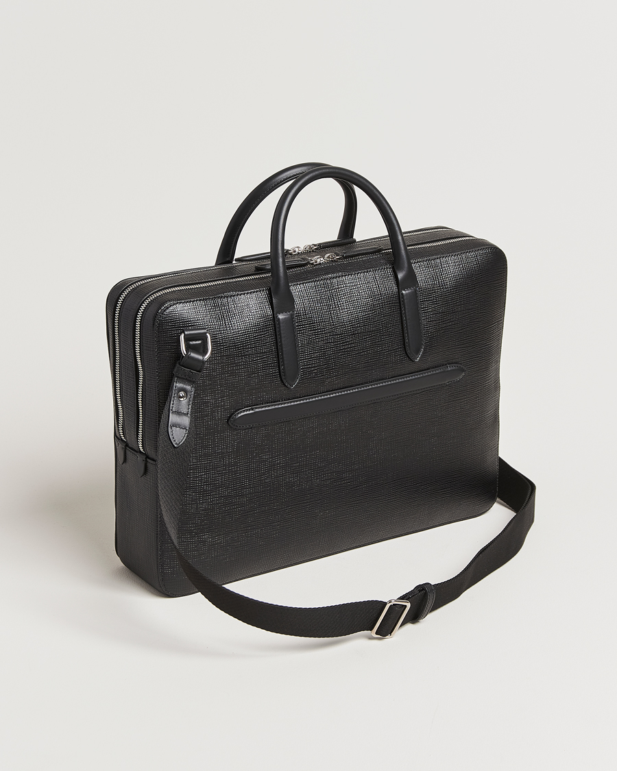Herren | Taschen | Smythson | Panama Large Lightweight Briefcase Black