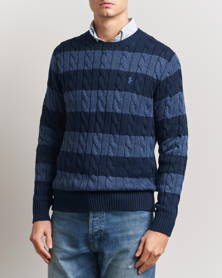 Herren | Pullover | Polo Ralph Lauren | Striped Cotton Sweater Navy Combo