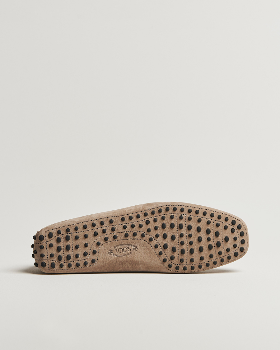 Herren | Tod's Lacetto Gommino Carshoe Taupe Nubuck | Tod's | Lacetto Gommino Carshoe Taupe Nubuck
