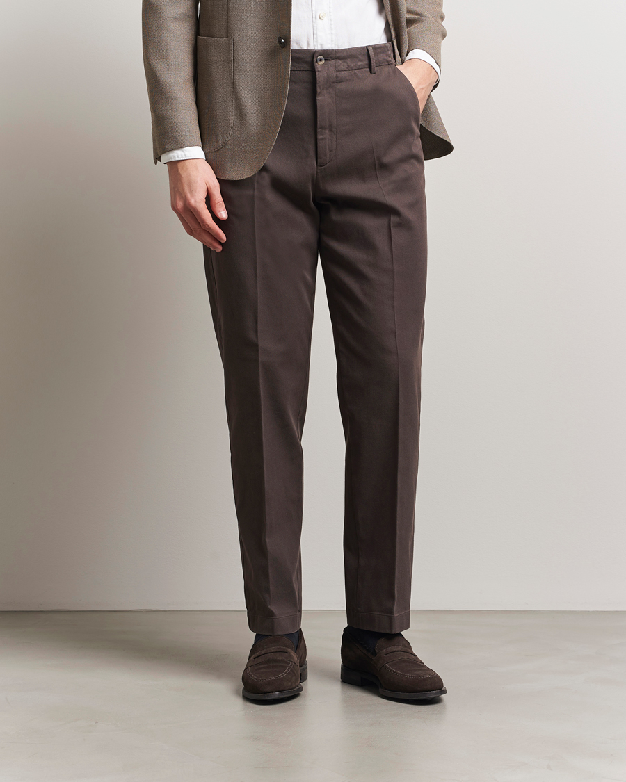 Herren | Hosen | Boglioli | Regular Fit Cotton Chinos Brown