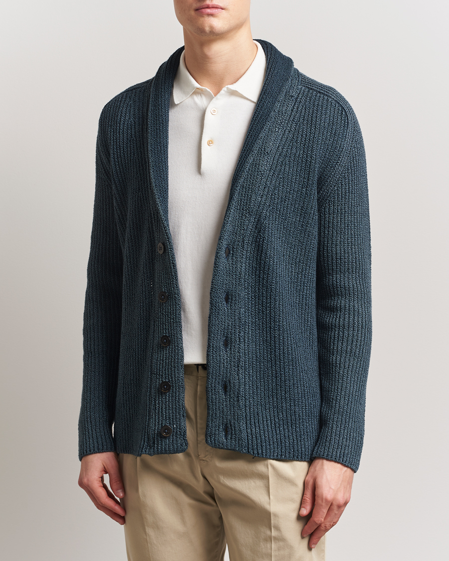 Herren | Pullover | Boglioli | Shawl Collar Cardigan Navy