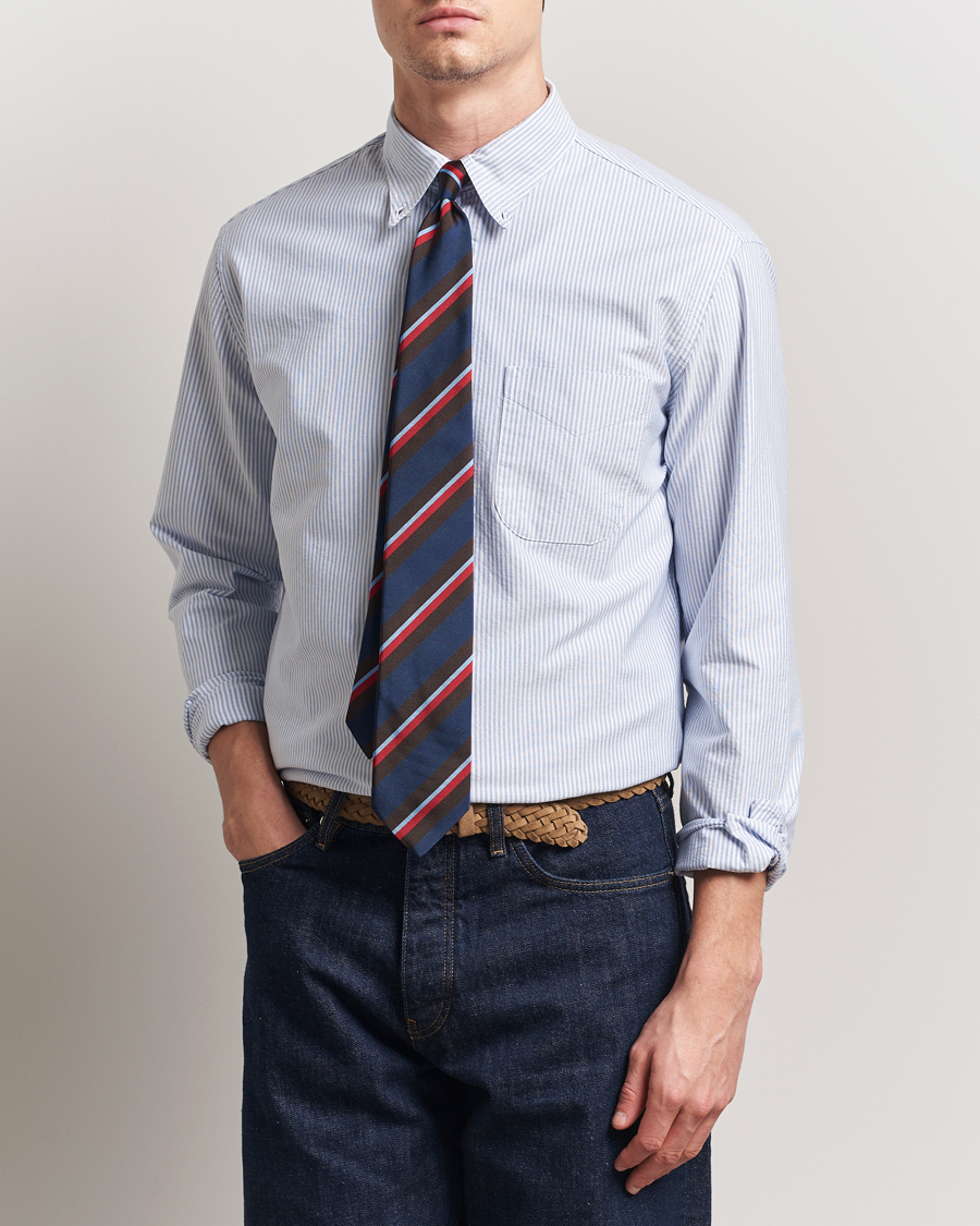 Herren | Hemden | Gitman Vintage | Button Down Striped Oxford Shirt Light Blue