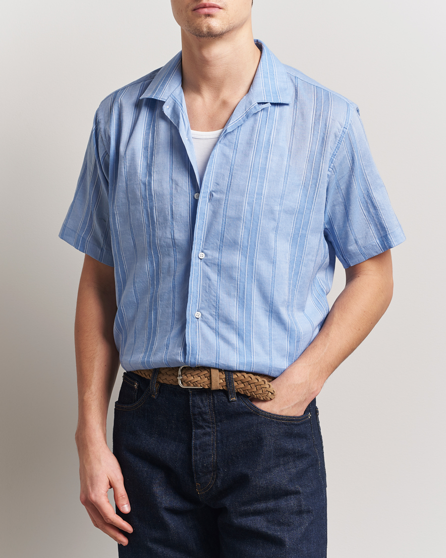 Herren | Hemden | Gitman Vintage | Japanese Dobby Camp Shirt Light Blue