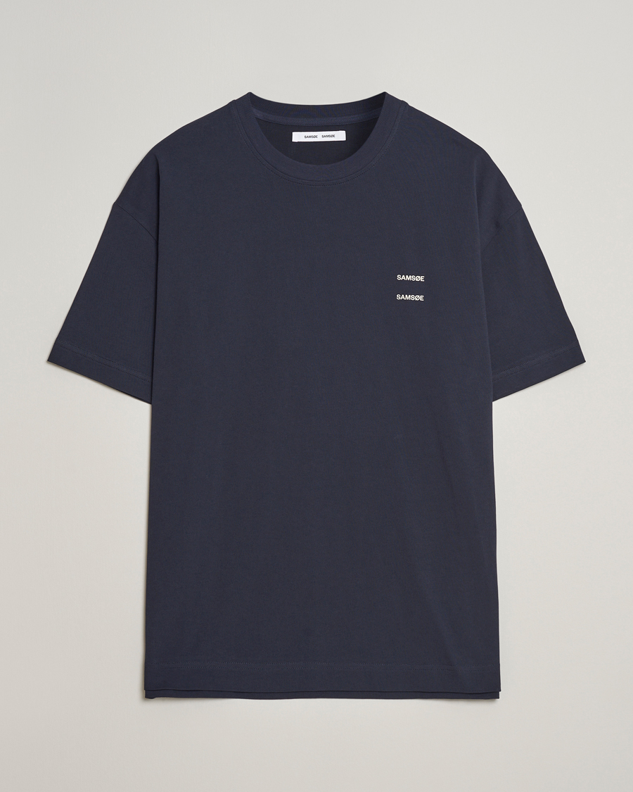 Herren | T-Shirts | Samsøe Samsøe | Joel Organic Cotton T-Shirt Salute Navy