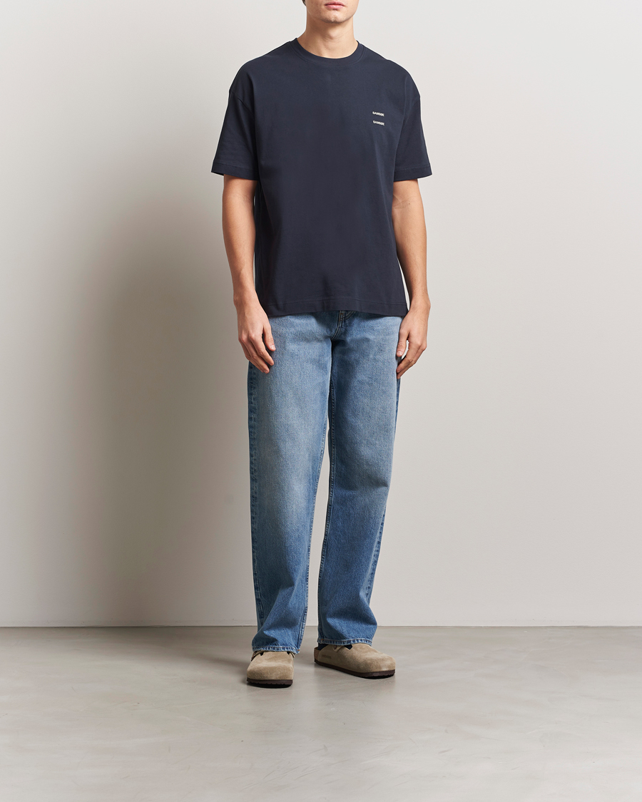 Herren | T-Shirts | Samsøe Samsøe | Joel Organic Cotton T-Shirt Salute Navy