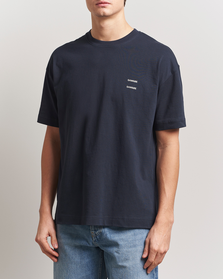 Herren | T-Shirts | Samsøe Samsøe | Joel Organic Cotton T-Shirt Salute Navy