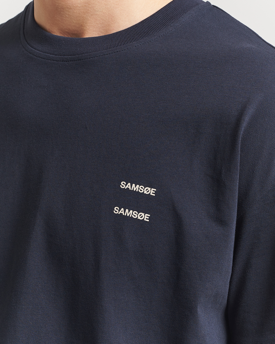 Herren | T-Shirts | Samsøe Samsøe | Joel Organic Cotton T-Shirt Salute Navy