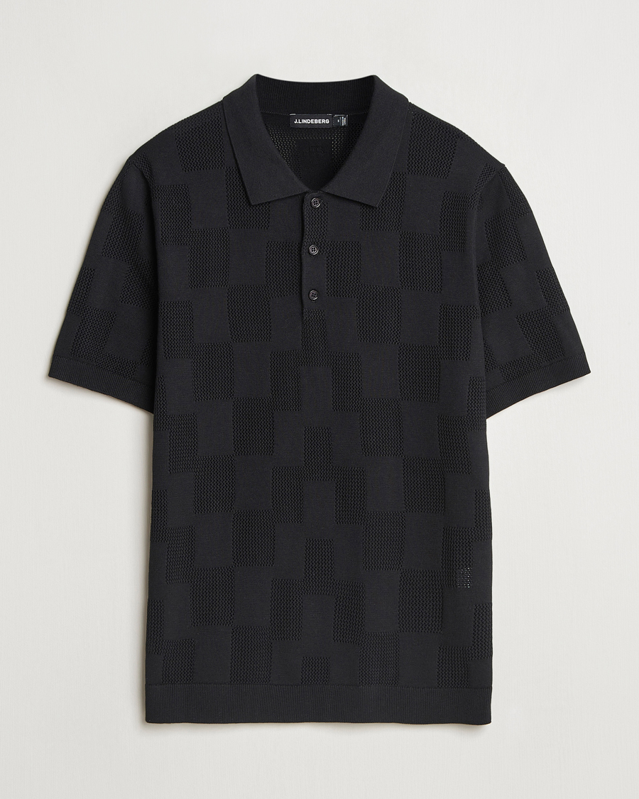 Herren | Poloshirts | J.Lindeberg | Reymond Stacked Bridge Polo Black