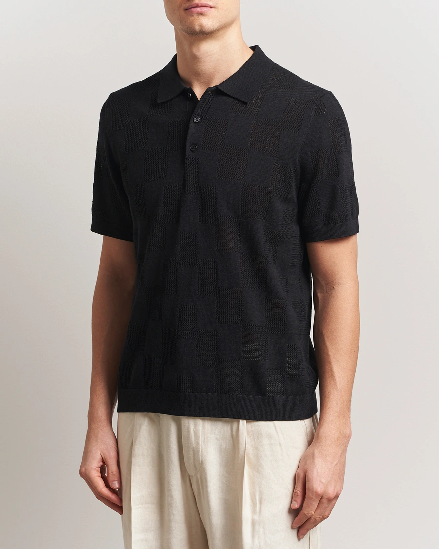 Herren | Poloshirts | J.Lindeberg | Reymond Stacked Bridge Polo Black