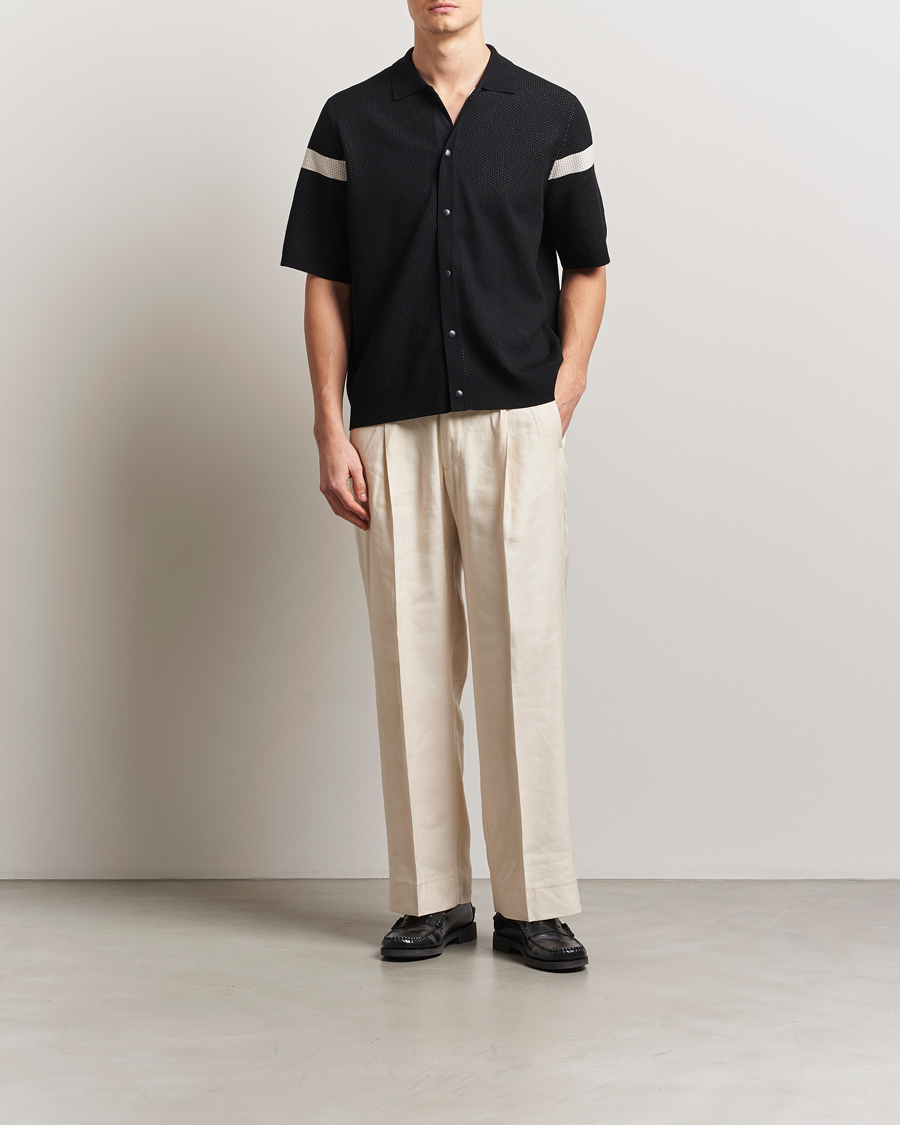 Herren | Hemden | J.Lindeberg | Rayne Short Sleeve Knitted Shirt Black