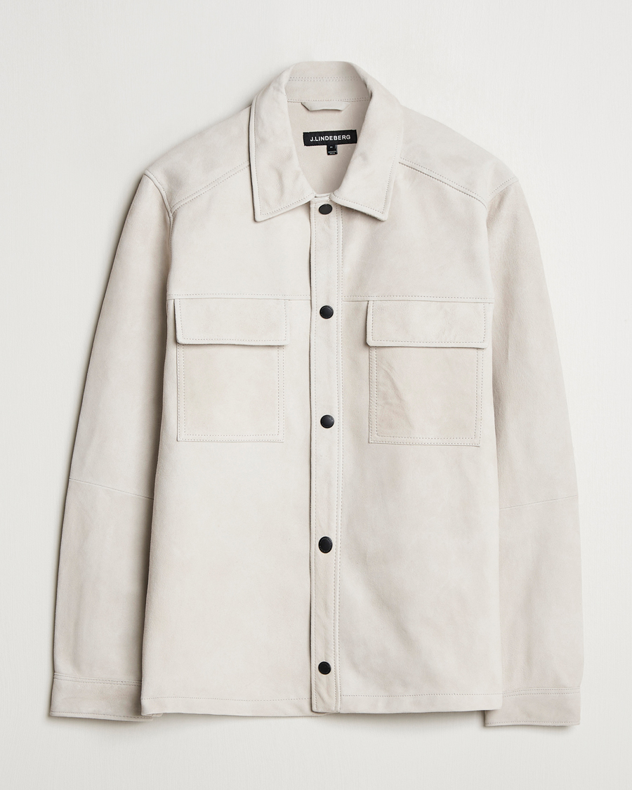 Herren | Hemden | J.Lindeberg | Wilden Suede Overshirt Moonbeam