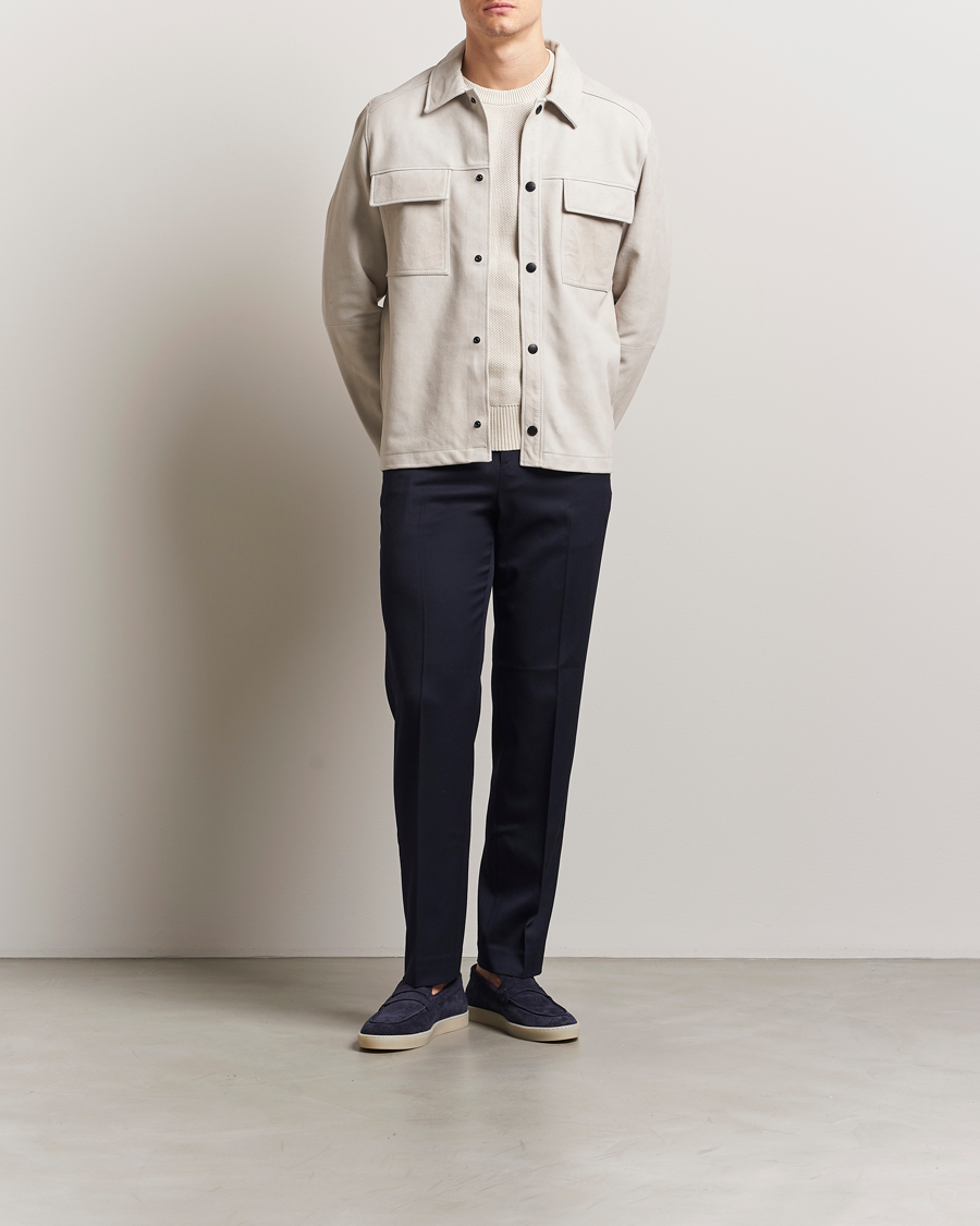 Herren | Hemden | J.Lindeberg | Wilden Suede Overshirt Moonbeam