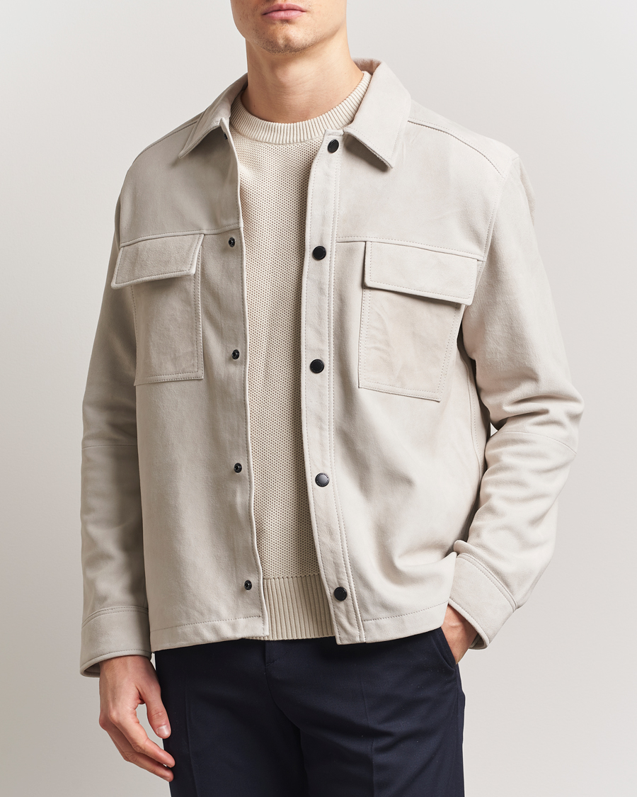 Herren | Hemden | J.Lindeberg | Wilden Suede Overshirt Moonbeam