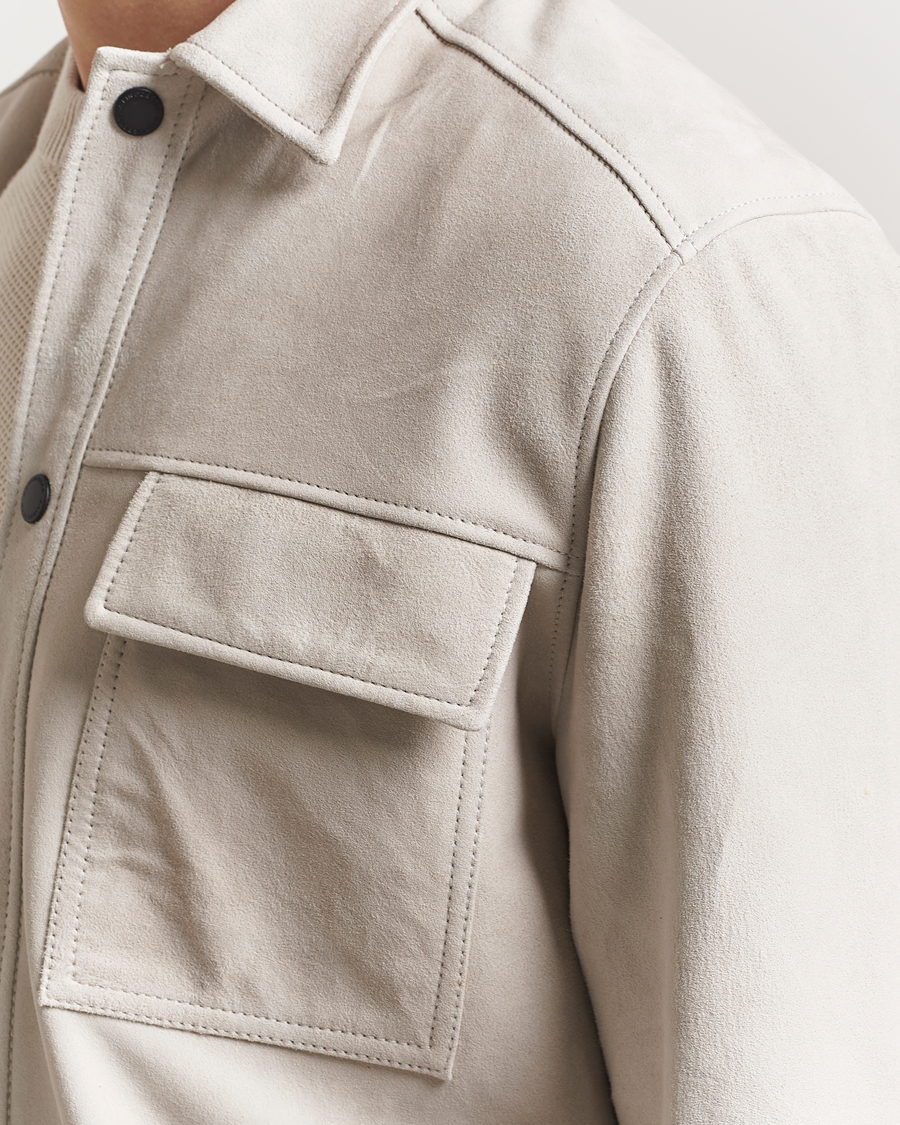Herren | Hemden | J.Lindeberg | Wilden Suede Overshirt Moonbeam