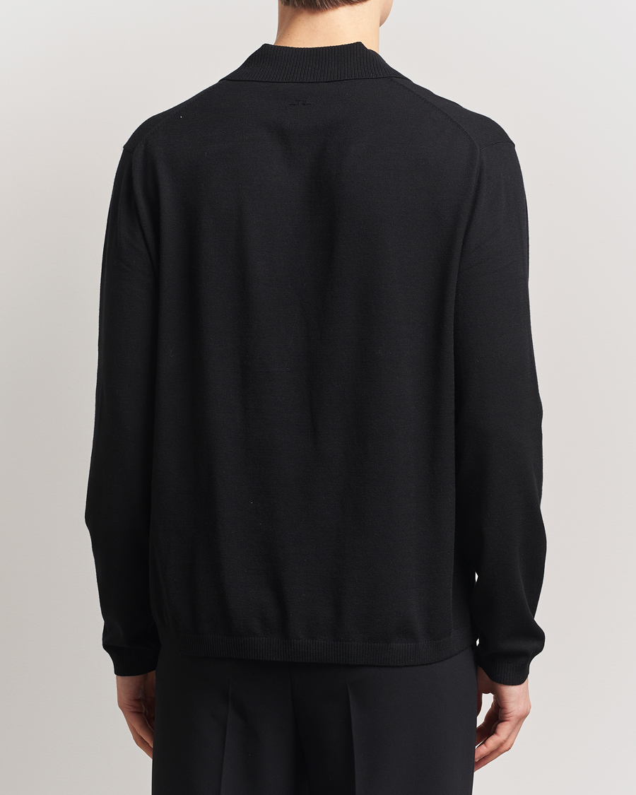 Herren | Poloshirts | J.Lindeberg | Rowan Long Sleeve Polo Black