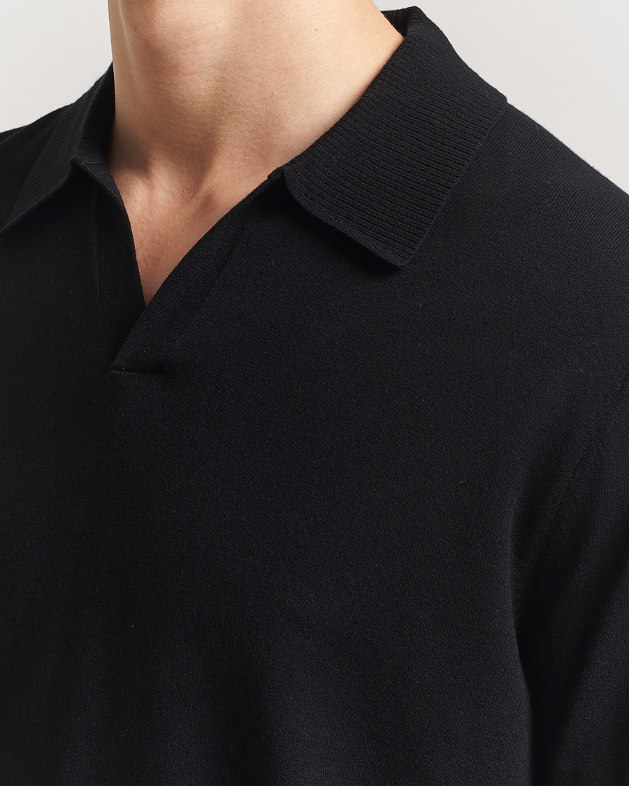 Herren | Poloshirts | J.Lindeberg | Rowan Long Sleeve Polo Black